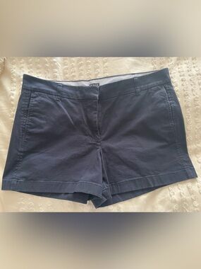 J. Crew EUC Navy Cotton Tailored 4” Shorts